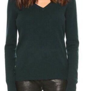 Equipment Cashmere Dark Green V-Neck Sweater
